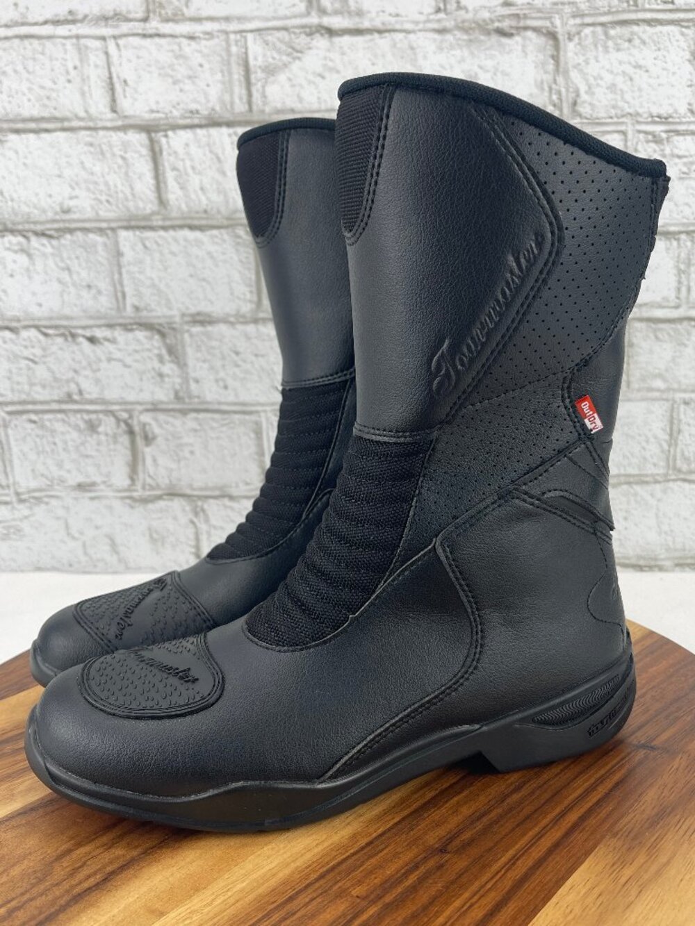 Tourmaster Trinity Womens 6.5 Black Outdry Tech Zip Motorcycle Touring Boots